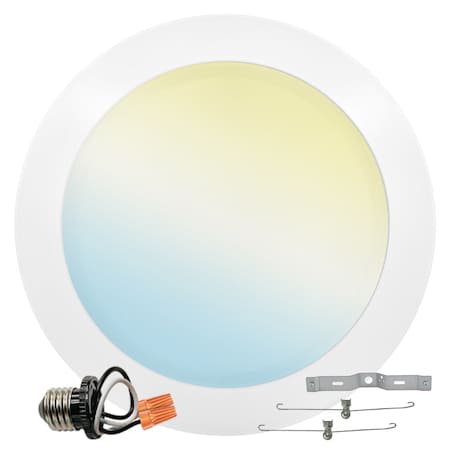 Luxrite 8 Inch LED Disk Light 5CCT 2700K-5000K 27W 2000LM Dimmable J-Box or 6 Can Install ETL Listed LR23865-1PK